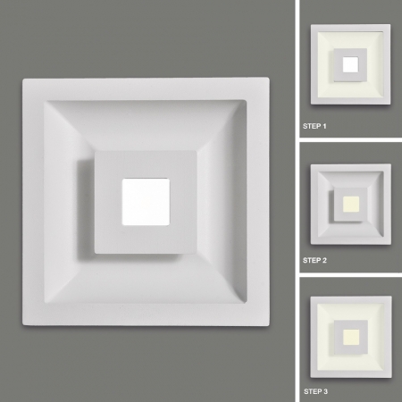 Rexa 3289/18 Recessed Textured white/Acrylic Diff., LED 1x15W 3000K 1254lm + LED 1x7W 3000K 439lm, IP23, Integrated LED - ACB 3289-18-P328920BCD